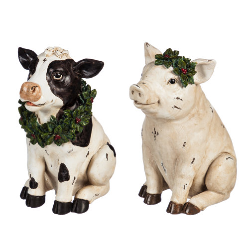 The Holiday Aisle 2 Piece Farm Animal Set & Reviews | Wayfair